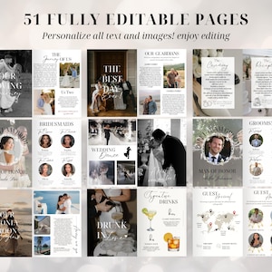 Wedding Magazine Template | Editable Wedding Program | Wedding Booklet | Custom Wedding Magazine | Wedding Journal | Personalize Magazine image 4