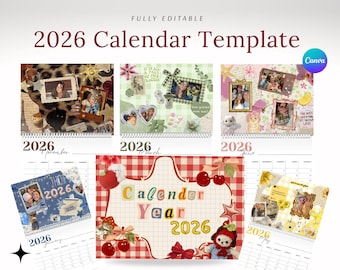 2026 Personalized Calendar Template – Editable Canva File (Instant Digital Download)