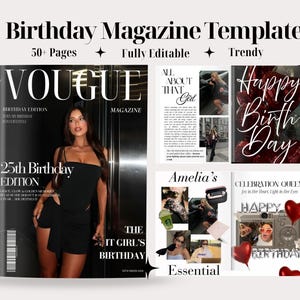 Canva Birthday Magazine Template | Personalized Birthday Gift For Best Friend | Editable Custom Magazine | Gift For Her | Bestie Keepsake