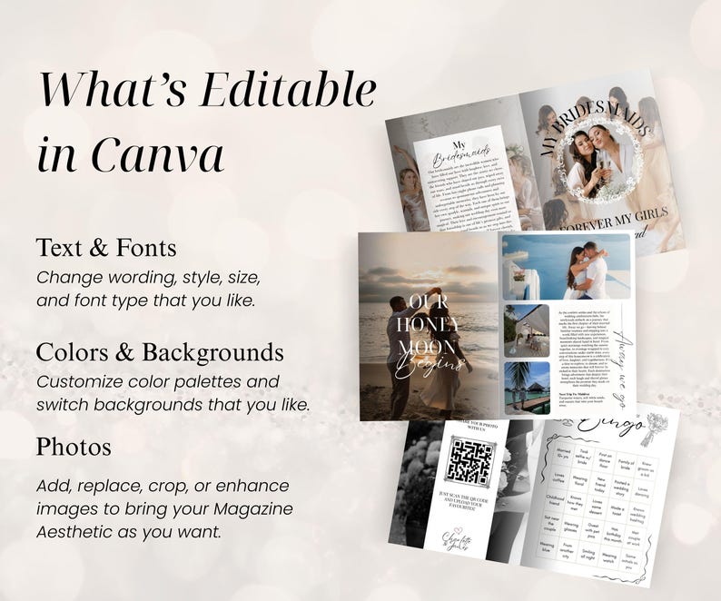 Wedding Magazine Template | Editable Wedding Program | Wedding Booklet | Custom Wedding Magazine | Wedding Journal | Personalize Magazine image 8