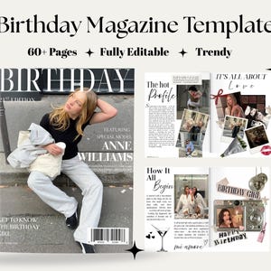 Birthday Magazine Template For Best Friend | Personalized Gift For Her | Custom Birthday Magazine | Editable Canva Gift Keepsake