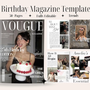 Personalized Birthday Magazine Template For Best Friend | Vogue Style Magazine | Custom Birthday Magazine | Editable Canva Gift Keepsake