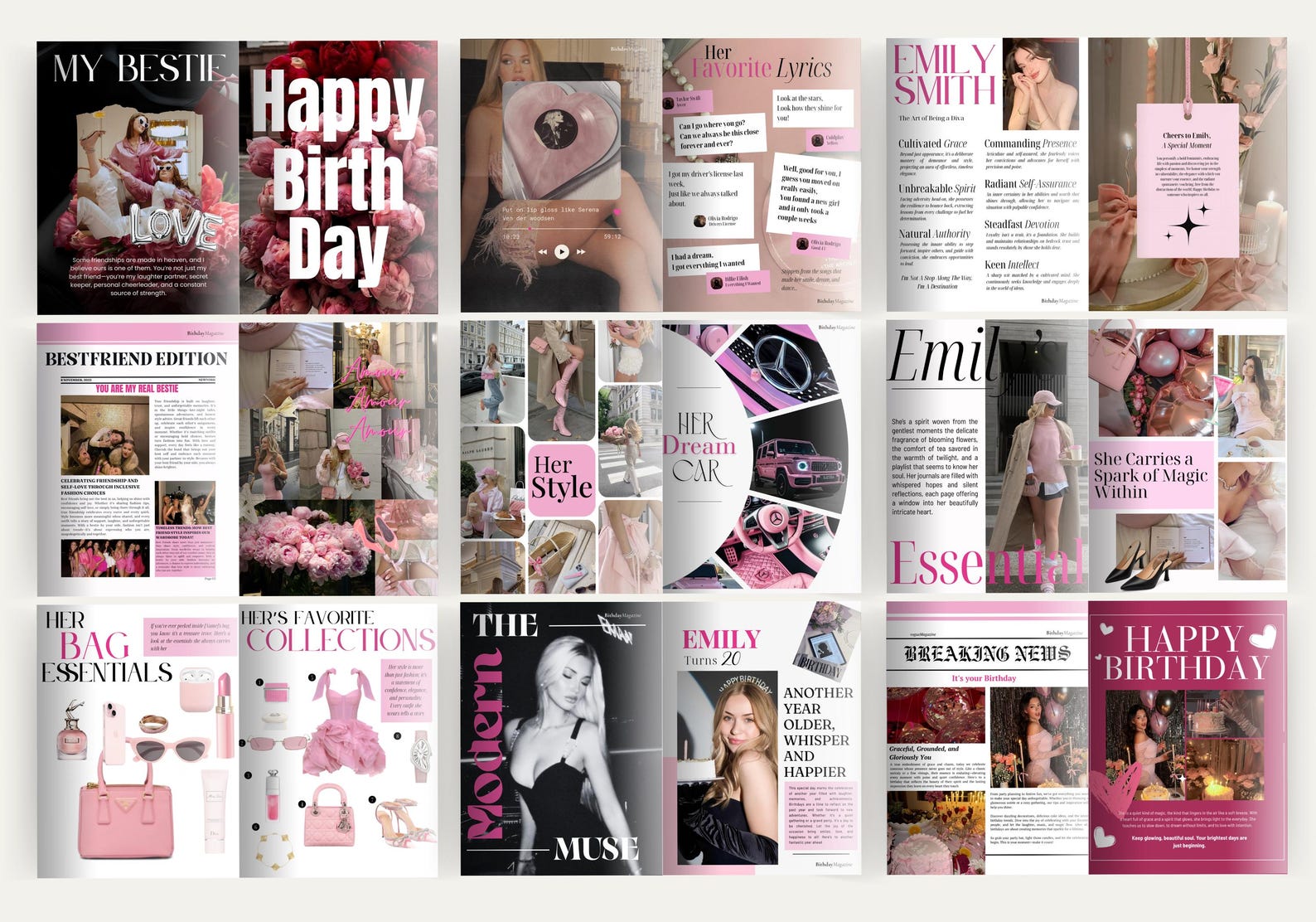 Magazine Card Custom Birthday Magazine Template | Birthday Magazine for Best Friend ...