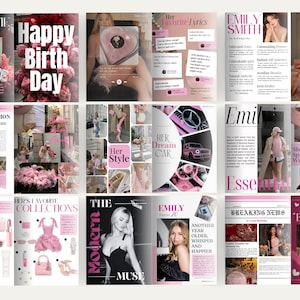 Custom Birthday Magazine Template Canva | Editable Best Friend Gift for ...