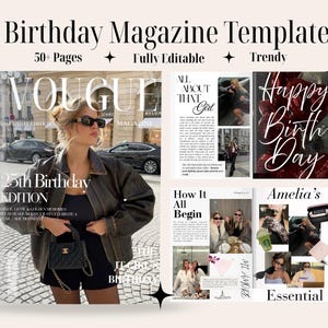 Birthday Magazine Template For Best Friend | Vogue Style Magazine | Custom Birthday Magazine | Editable Canva Gift | Personalized Gift