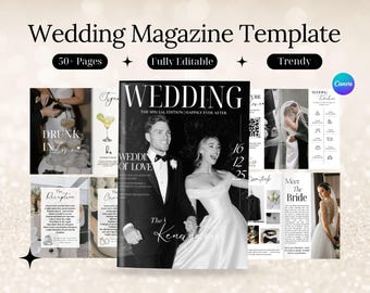 Wedding Magazine Template | Editable Wedding Program | Wedding Booklet | Custom Wedding Magazine | Wedding Journal | Personalize Magazine