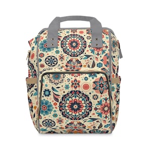 Abstract Multicolor Diaper Backpack, Baby Shower Gift, Nursery Bag, Travel Organizer, Mom&#39;s Essential, Multifunctional Diaper Bag