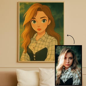 Custom Disney Classic Style Portrait from Photo – Personalized Digital Art for Couple, Family or Individual – Fairytale-Inspired Gift