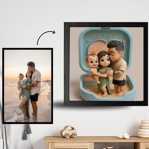 Custom 3D Chibi Couple Portrait in Romantic Jewelry Box – Personalized Digital Gift for Anniversary, Valentine's or Special Date