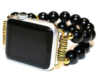Black Onyx Smartwatch fits Apple Watch Bracelet, Watch Bracelet