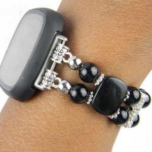 Black Obsidian Watch Band Fitbit Versa Watch Band