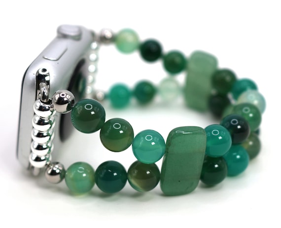 Green Onyx and Green Aventurine Smartwatch Bracelet Watch 