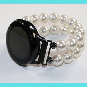 Watch Band for Samsung Watch, White Pearl Samsung Watch Bracelet