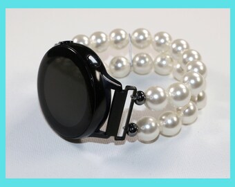 Watch Band for Samsung Watch, White Pearl Samsung Watch Bracelet