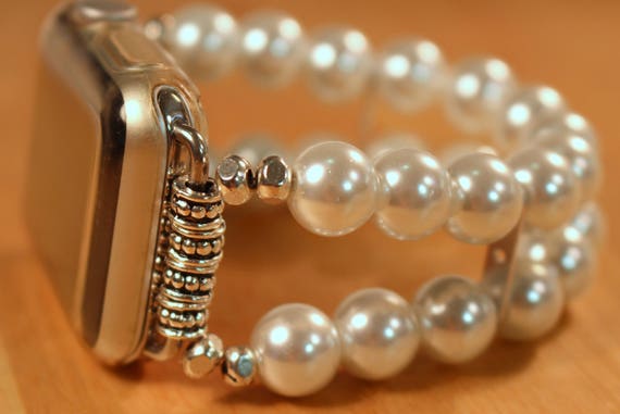 White Pearl Apple Watch Band Bracelet