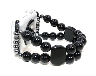 Black Onyx and Obsidian Bracelet Apple Watch