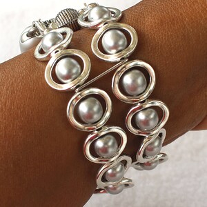 Silver Ovals and Silver Glass Beads Band for Apple Watch image 3