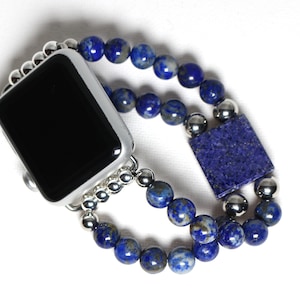 Blue Lapis Lazuli Apple Watch Band Lapis Lazuli Square Bracelet Watch Band for Apple Watch