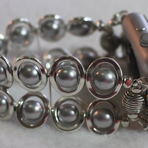 Silver Ovals and Silver Glass Beads Band for Apple Watch image 4