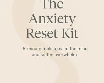 Angstresetkit: hulpmiddelen van 5 minuten om je geest te kalmeren | Afdrukbare ondersteuning voor geestelijke gezondheid | Werkboek emotioneel welzijn