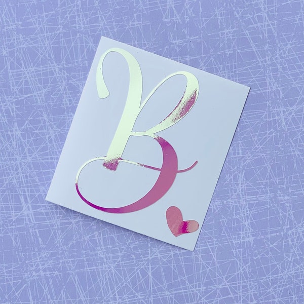 Single Letter Decal | Letter with Heart | Monogram Decal | Single Letter Monogram | Initials Decal | Car Decal | Tumbler Decal