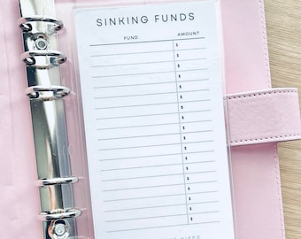 Sinking Funds Laminated Tracker for A6 | Sinking Funds Cheat Sheet | Sinking Funds Dashboard | Sinking Funds Tracer