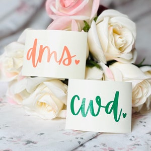 Initials Decal| Initial Stickers | Initials Monogram | Initials with Heart | Monogram Decal | Custom Initials | Monogram with Heart