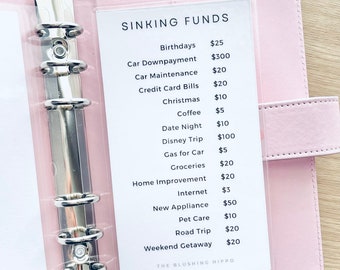 Sinking Funds Laminated Tracker for A6 | Sinking Funds Cheat Sheet | Sinking Funds Dashboard | Sinking Funds Tracer