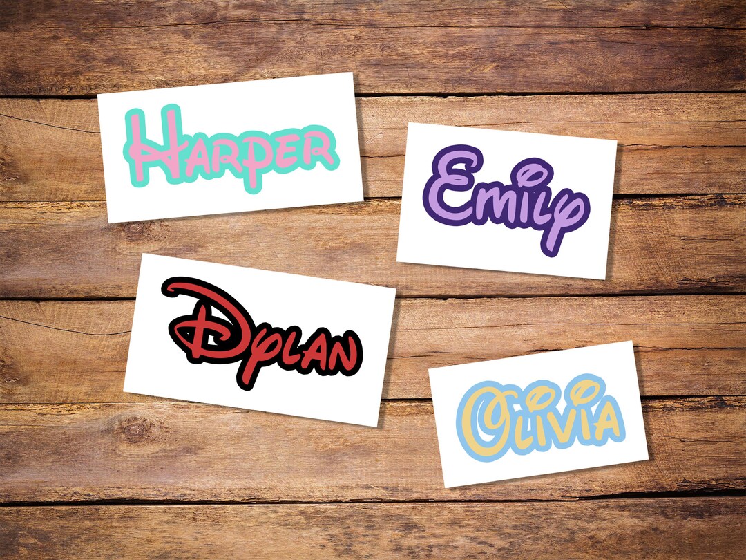 Disney Name With Outline Disney Name Decal Disney Name - Etsy