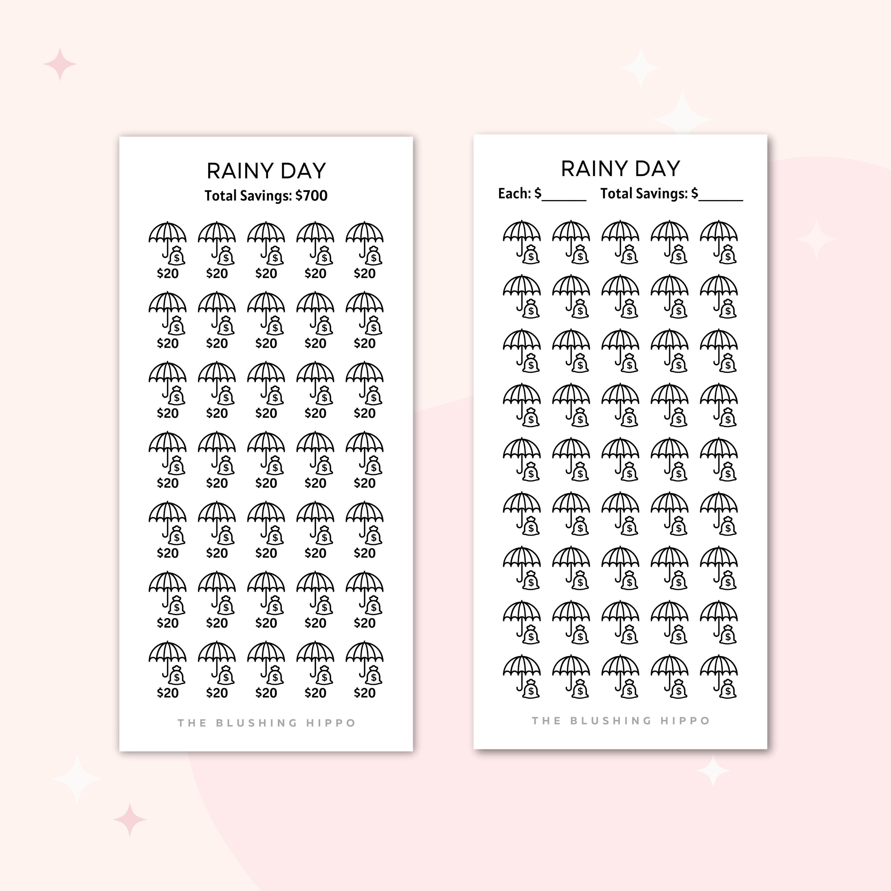 Savings Tracker Rainy Day Fund - Etsy