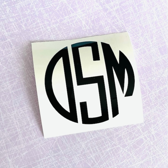 Monogram | Monogram Decal | Circle Monogram | Name Decal | Alphabet Decal | Yeti Decal | Car Decal | Hydroflask Decal Il_570xn