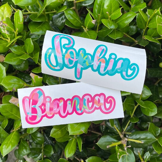 Layered Name Decal | Name with Border | Name with Shadow | Patterned ...