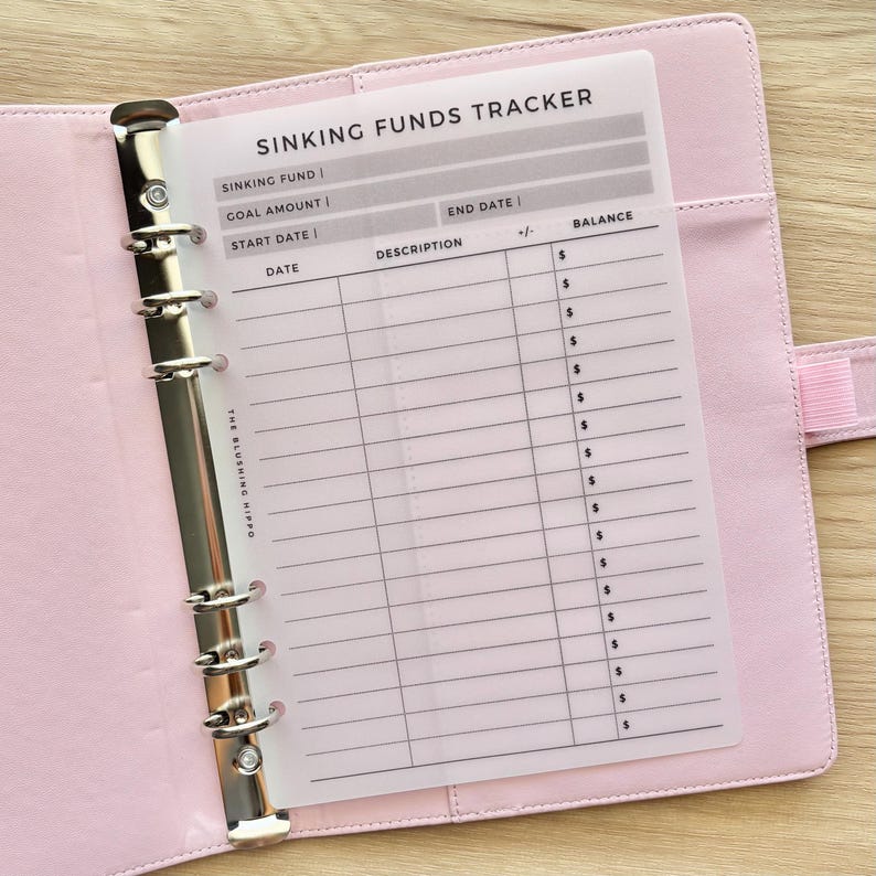 Sinking Funds Tracker Laminated Dashboard A5