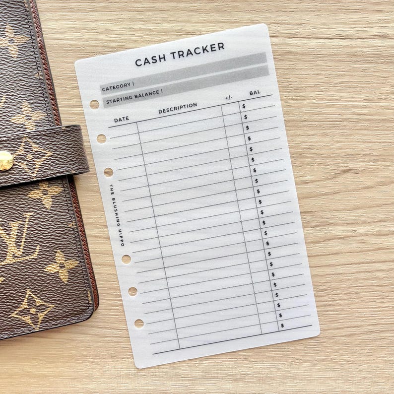 A6 Cash Tracker Dashboard - Vellum Matte Laminate image 2