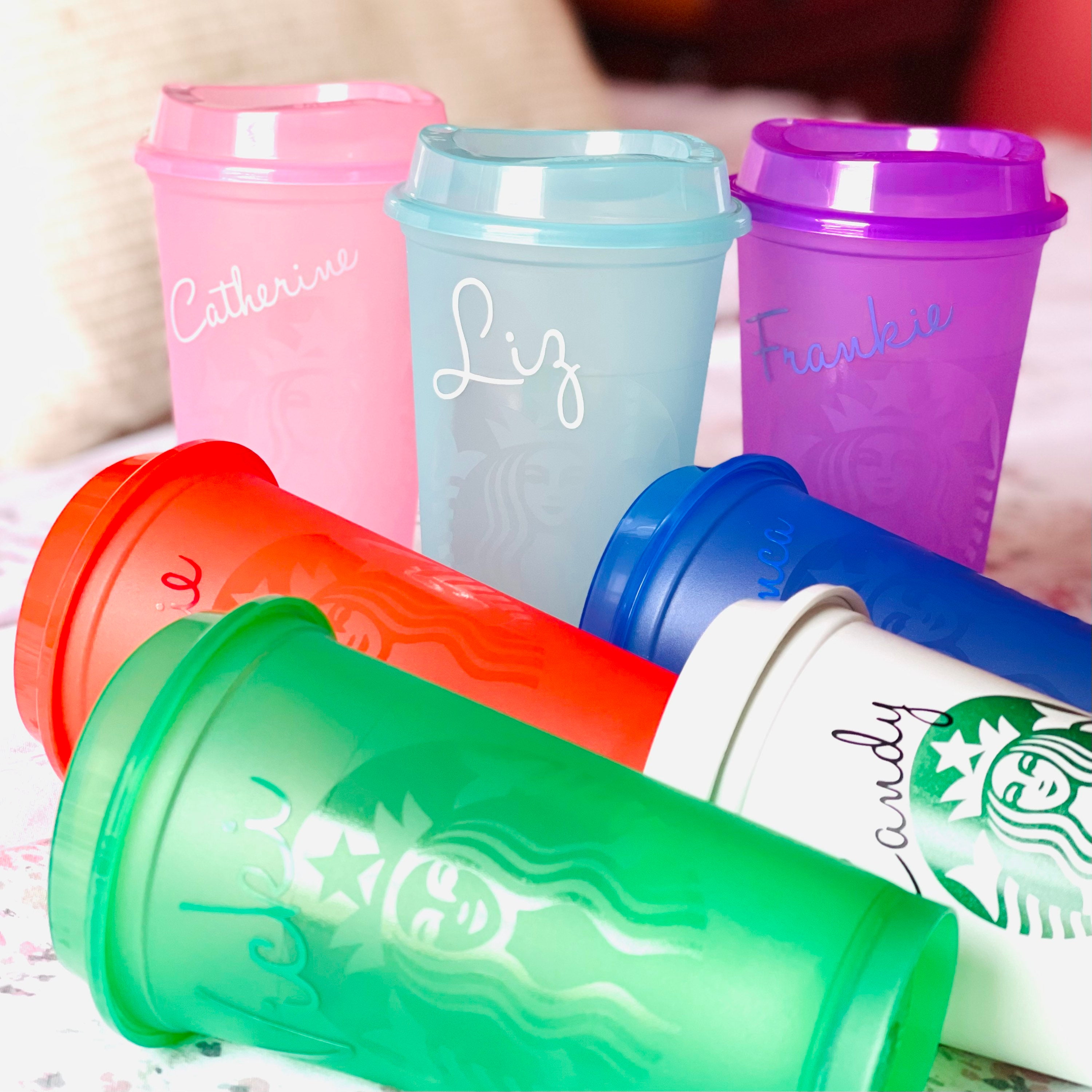  Personalized Authentic SB 16 oz Reusable Coffee Cup Grande Hot  Cup with Custom Name and Lids/Sleeves. : Handmade Products