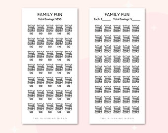 Family Fun Savings Challenge | Family Savings Tracker | Family Activity Savings | Family Fun | Entertainment Savings | For Kids Savings