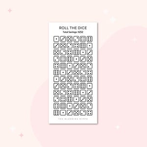 Roll The Dice Savings Challenge | Roll The Dice Savings Tracker | Roll The Die | Dice Savings Challenge
