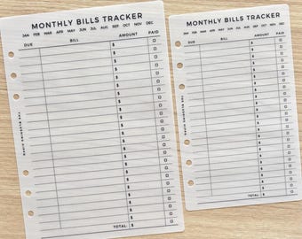Monthly Bills Laminated Dashboard