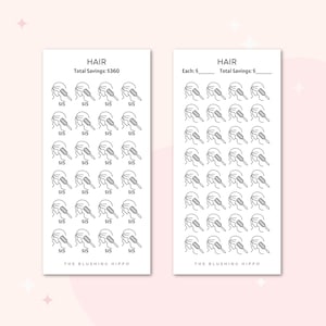 Hair Savings Tracker | Self Care Budget | Skincare Budget | Self Care Savings | Budget Binder | Savings Tracker