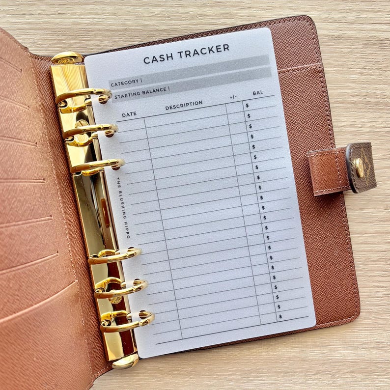 A6 Cash Tracker Dashboard - Vellum Matte Laminate image 1