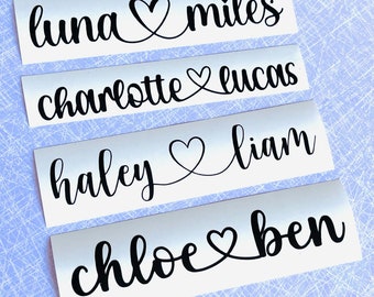 Two Names Decal | Name with Heart Decal | Custom Decal | Yeti Cup Decal | Water Bottle Decal | Hydroflask Decal