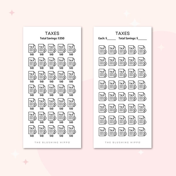 Taxes Savings | Tax Season Savings | Accountant Savings | Savings Tracker | Budget Tracker | Laminated Tracker | Cash Envelope System | A6