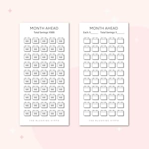 Month Ahead | Savings Fund Challenge | Savings Challenge | Budget Binder Insert | Laminated Tracker | Budget Tracker | Sinking Fund