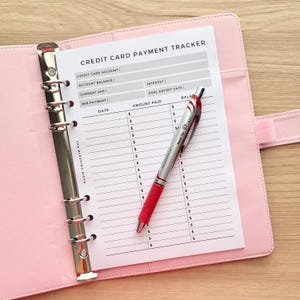 PRINTED A5 Credit Card Payment Tracker Inserts