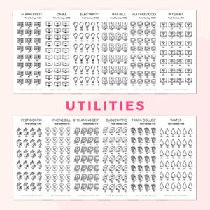 Utilities Savings Tracker | Electric Bill Savings | Water Savings Tracker | Utilities Budget Tracker | Internet | Phone Bill