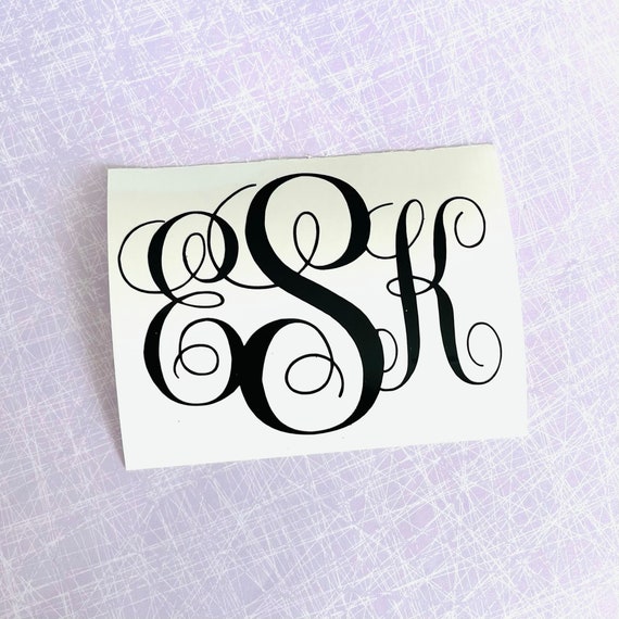 Monogram | Monogram Decal | Vine Monogram | Name Decal | Alphabet Decal | Yeti Decal | Car Decal | Hydroflask Decal Il_570xn
