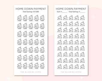 House Downpayment Savings Tracker | House Down Payment Savings Challenge | Home Down Payment | New House Savings | New Home Budget