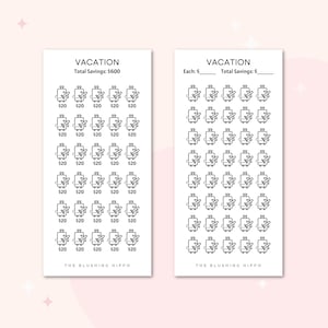 Vacation Savings Challenge Insert | Cash Envelope Insert | Budget Binder Insert | Laminated Reusable | A6 Budget Binder | Budget Tracker