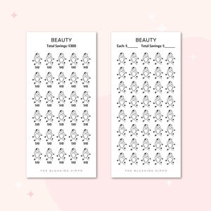 Beauty Savings Tracker | Hair Budget | Self Care Budget | Skincare Budget | Self Care Savings | Budget Binder | Savings Tracker