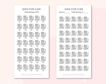 Gas for Car Savings Challenge | Budget Tracker | Laminated Insert | Cash Envelope | Budget Binder | Savings Challenge | Sinking Fund